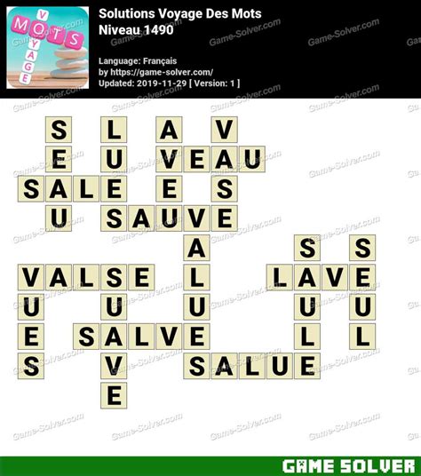 Solution Wordalot Niveau 1490 .